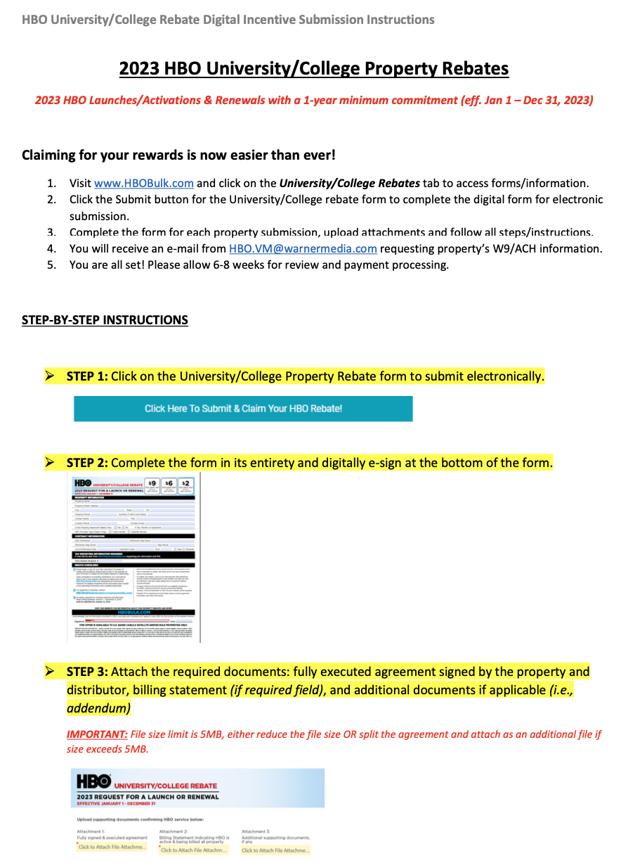 2023 University/College Rebate Digital Submission Instructions