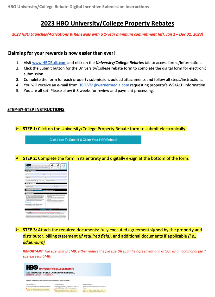 2023 University/College Rebate Digital Submission Instructions 